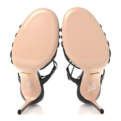 Gucci Malaga Kid Crystal Strappy Horsebit Sandals 39.5 Black 7 of 10