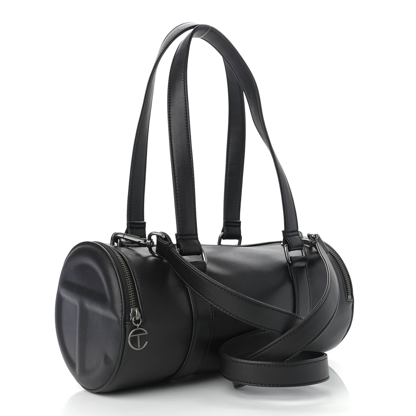Vegan Leather Medium Duffle Black