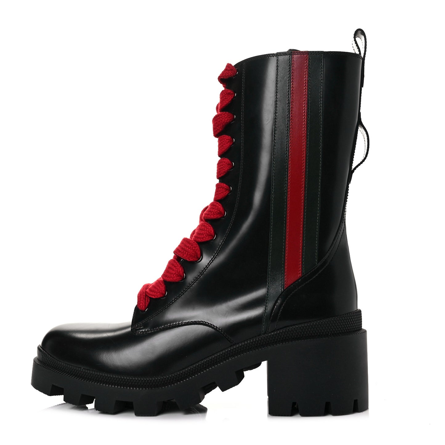 Magnum Calfskin Cirano Lux Web Lace Up Tall Combat Boots 41.5 Black Verde Hibiscus Red