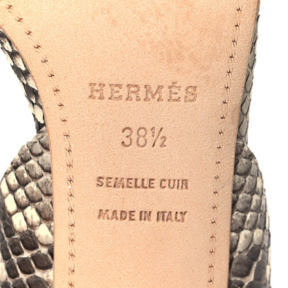 Hermes Snakeskin Night 70 Sandals 38.5 Granit 7 of 9
