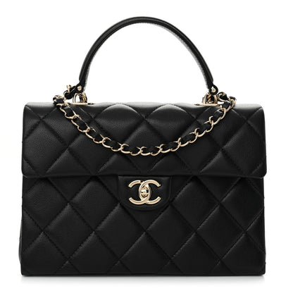 Chanel Caviar Quilted Medium Retro Twist Top Handle Flap Black 1 of 11