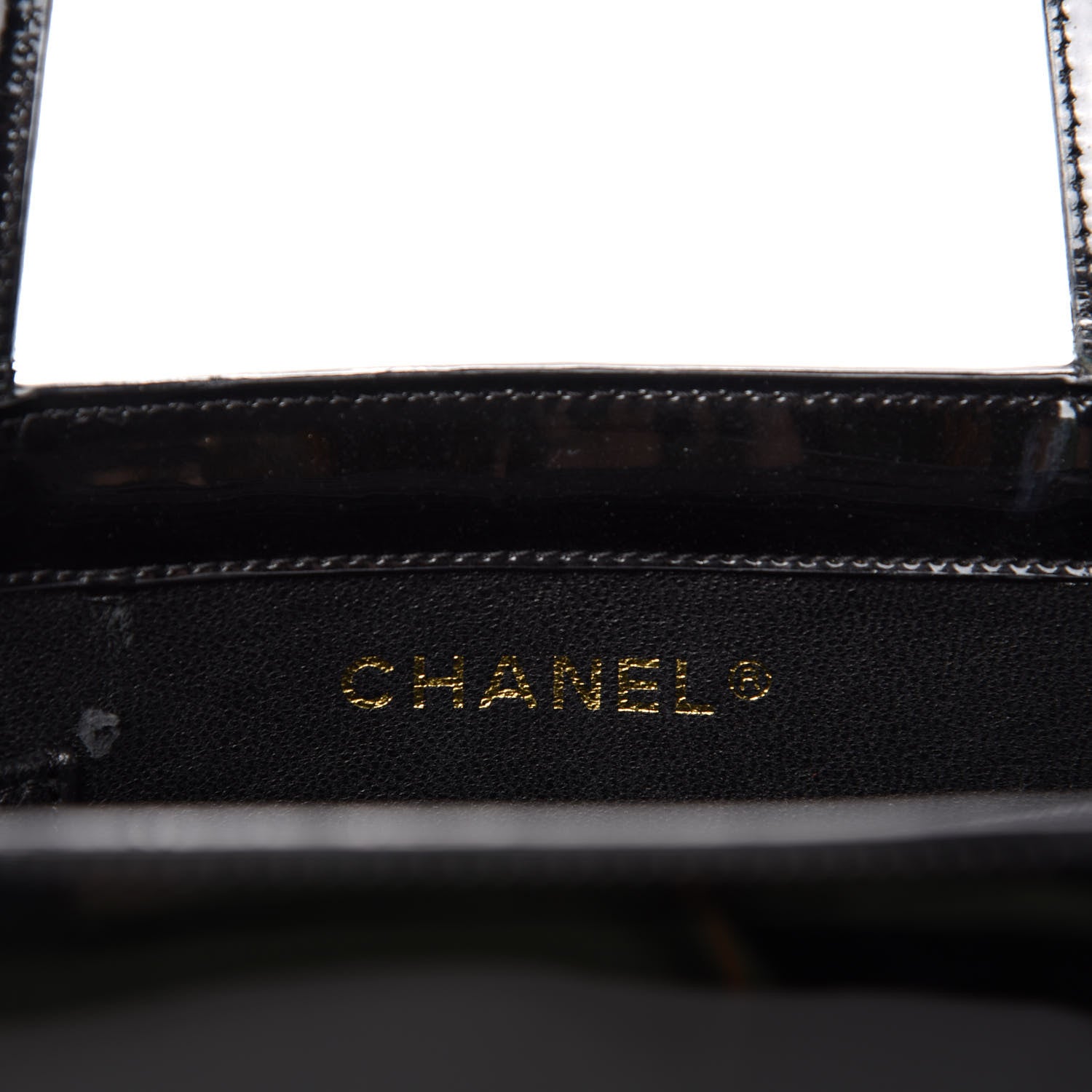 Chanel Patent Logo Shoulder Bag Black 10 of 13