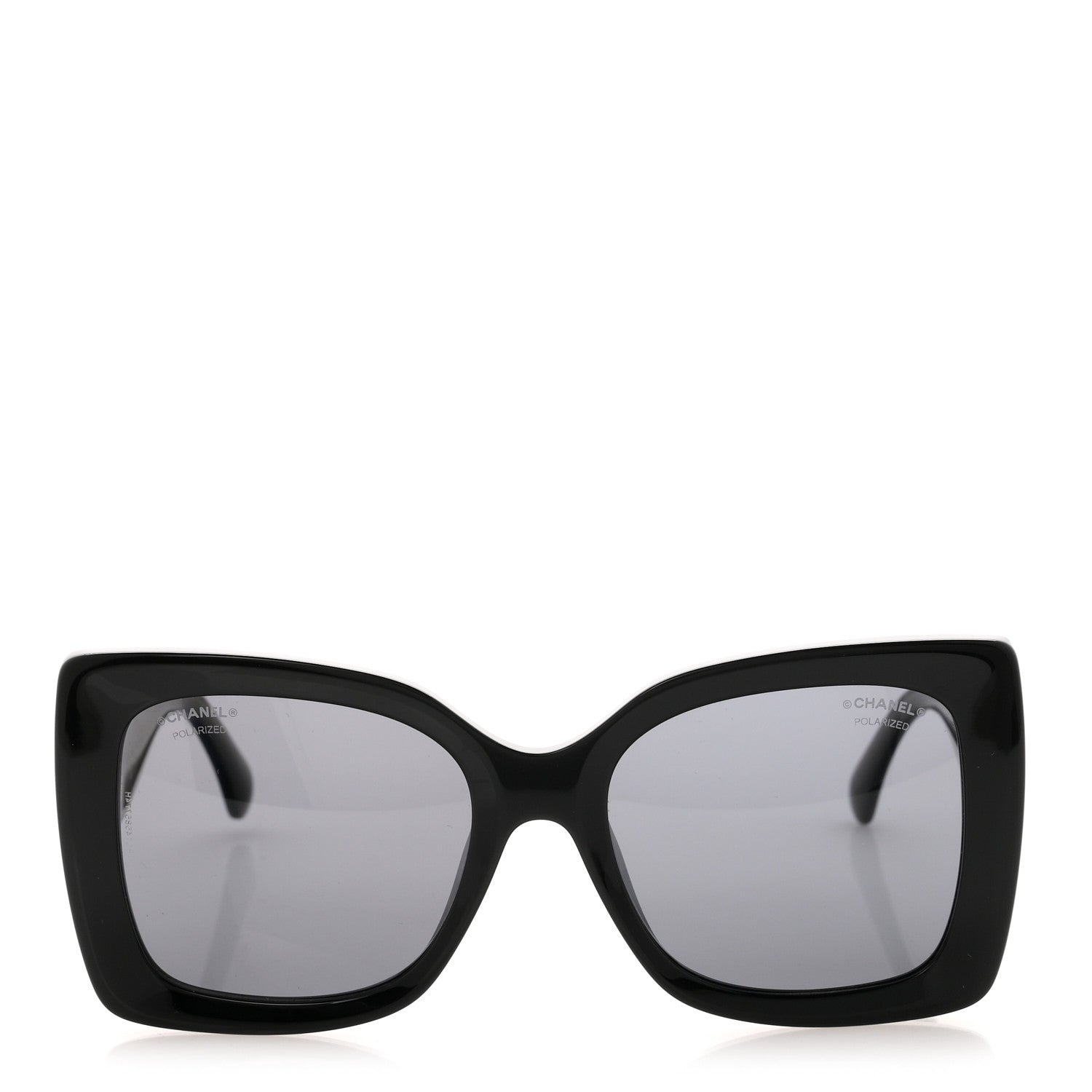 Chanel Acetate CC Polarized Square Sunglasses 5555 Black 2 of 8
