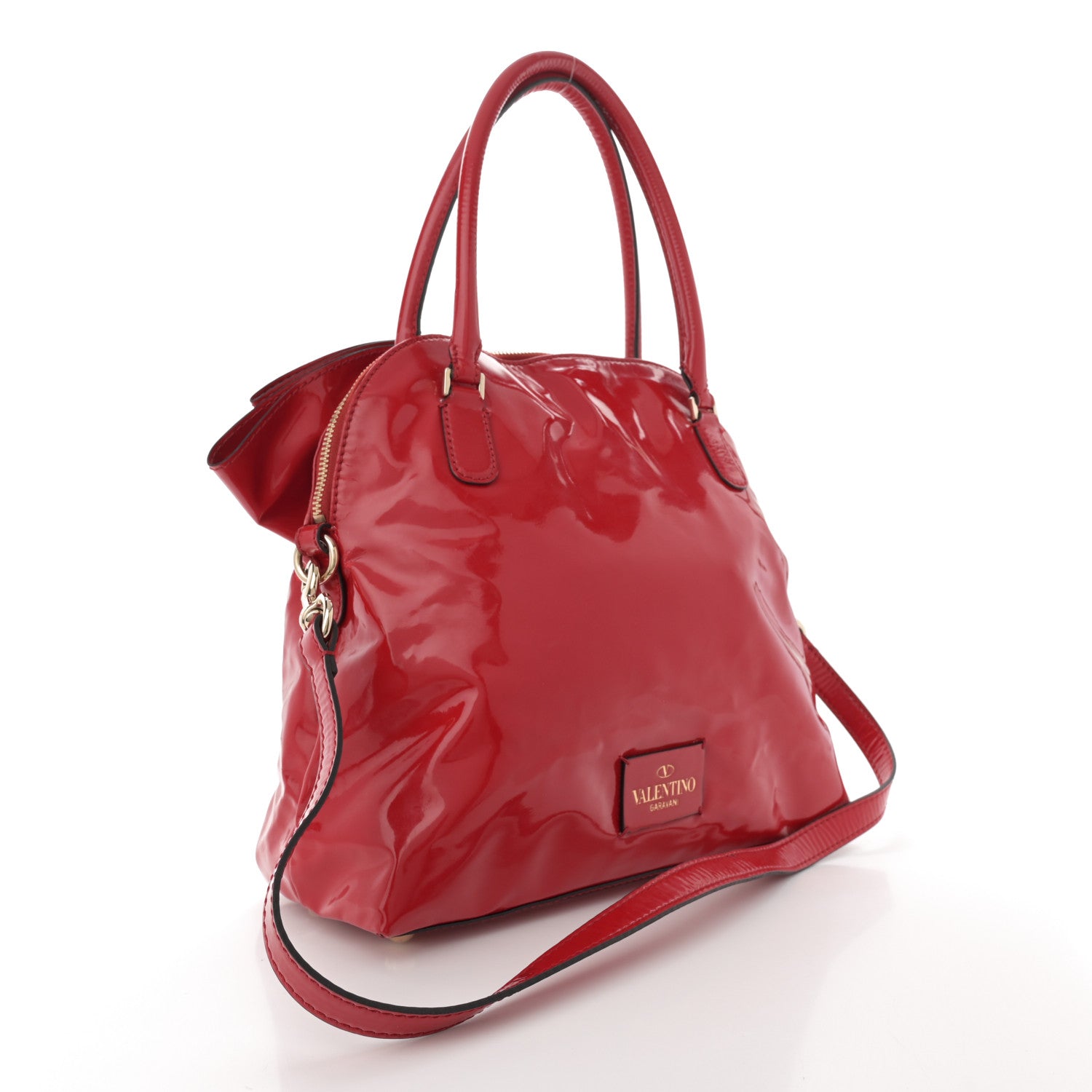 Valentino Garavani Patent Lacca Bow Dome Red 3 of 14