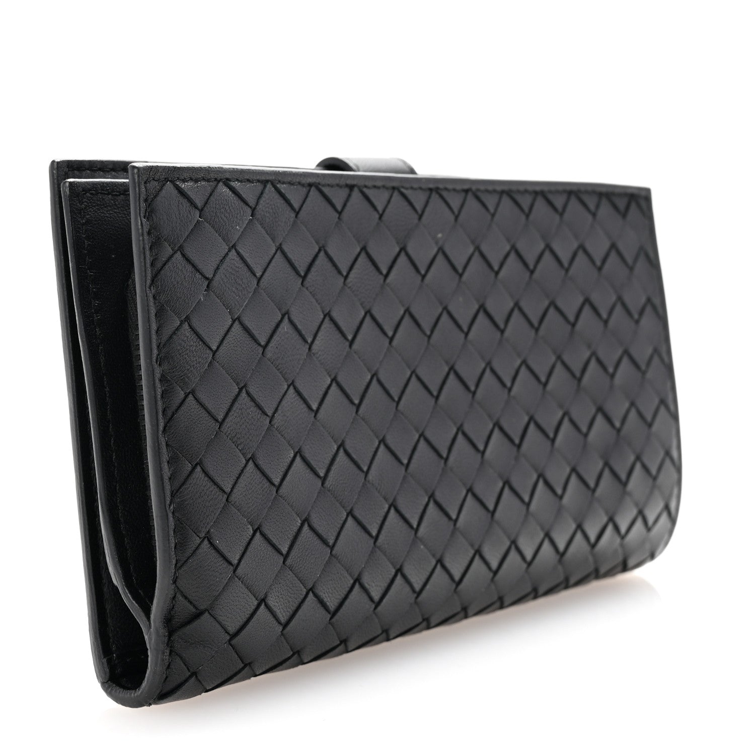 Bottega Veneta Nappa Intrecciato Continental Snap Wallet Black 3 of 9