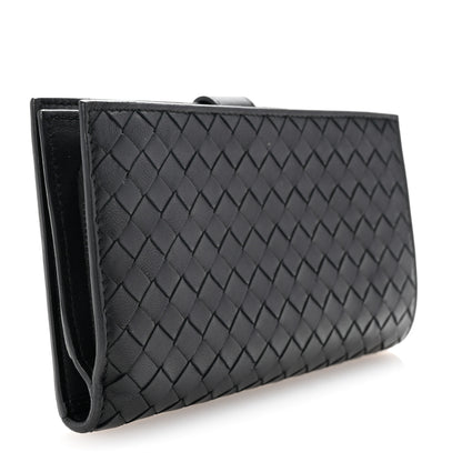 Bottega Veneta Nappa Intrecciato Continental Snap Wallet Black 3 of 9