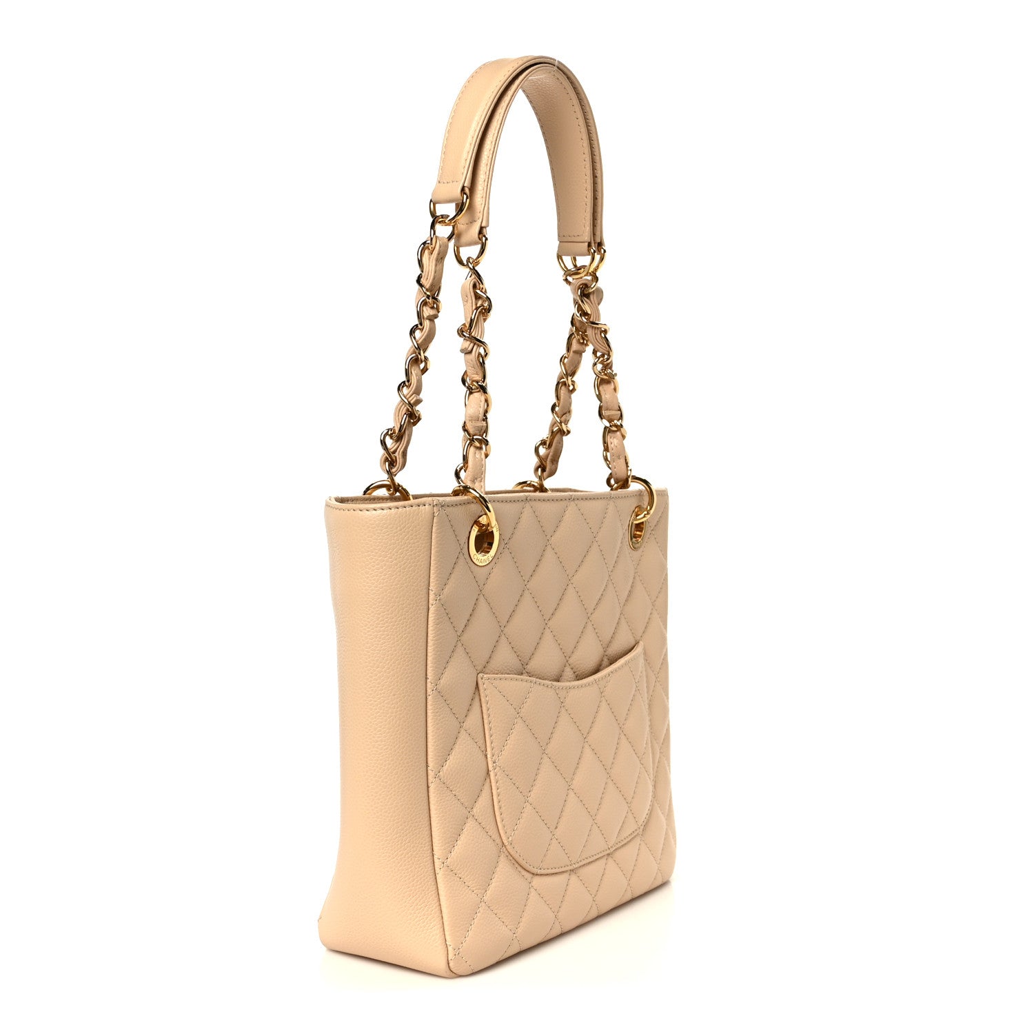 Chanel Caviar Quilted Petit Shopping Tote PST Beige Clair 3 of 10