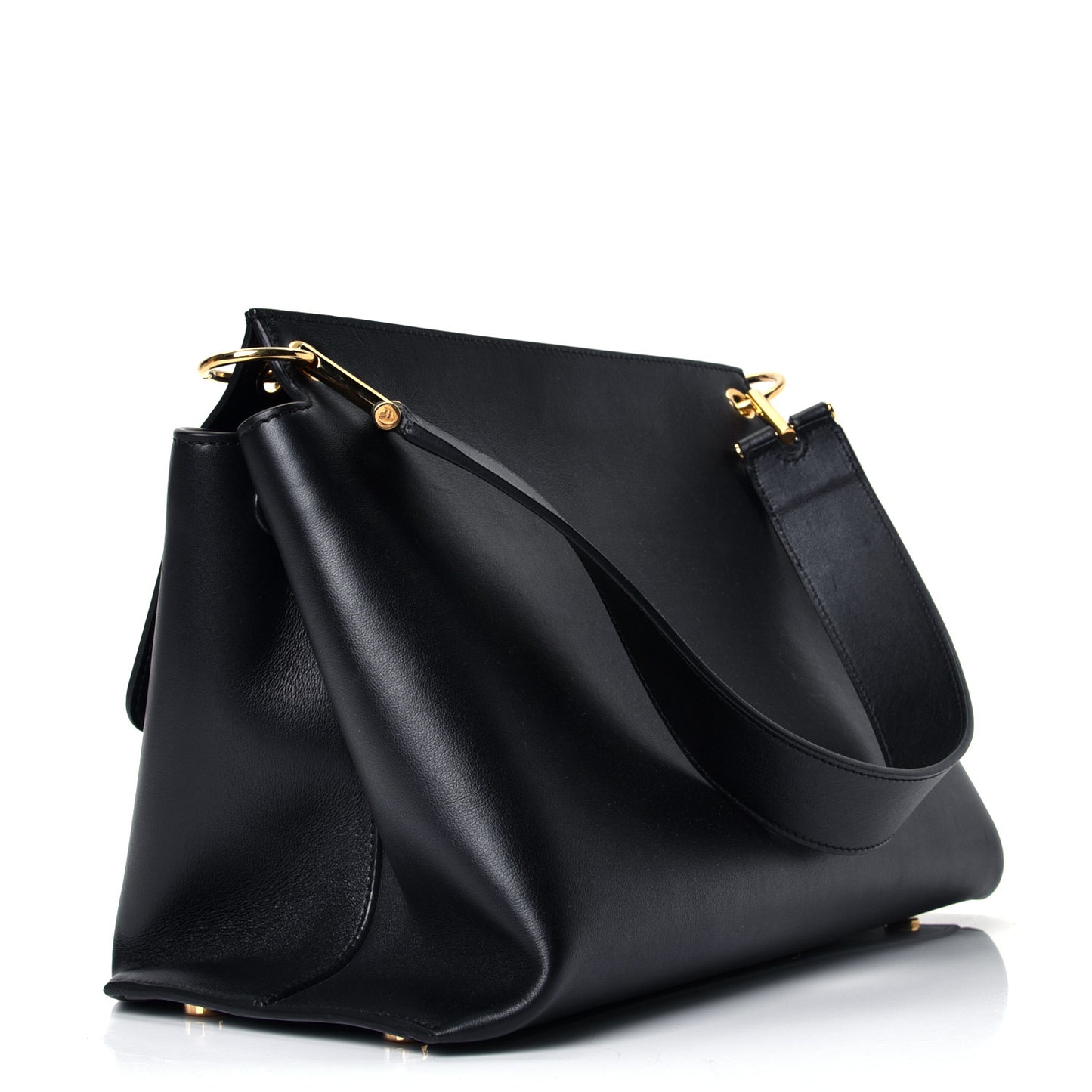 Calfskin Natalia Shoulder Bag Black