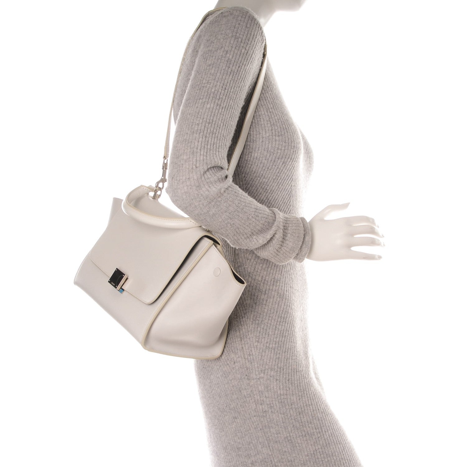 Celine Liege Calfskin Small Trapeze White 2 of 7