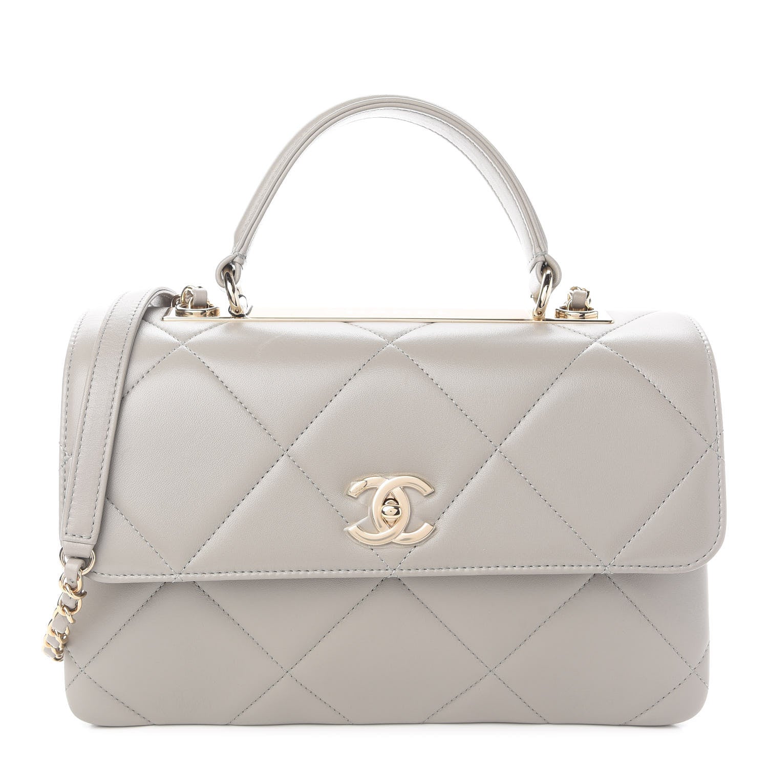 Chanel Lambskin Quilted Medium Trendy CC Flap Dual Handle Bag Grey 1 of 9