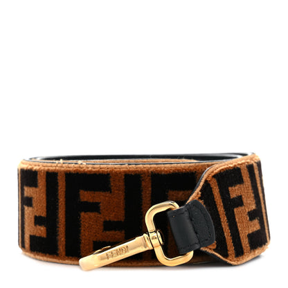 Fendi Velvet Tapestry FF Strap You Tobacco 1 of 5