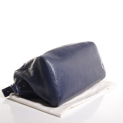 Balenciaga Agneau Classic Hardware Small Squash Duffel Bag Bleu Nuit 4 of 10