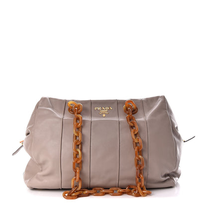 Prada Goatskin Tortoise Chain Tote Pomice 1 of 10