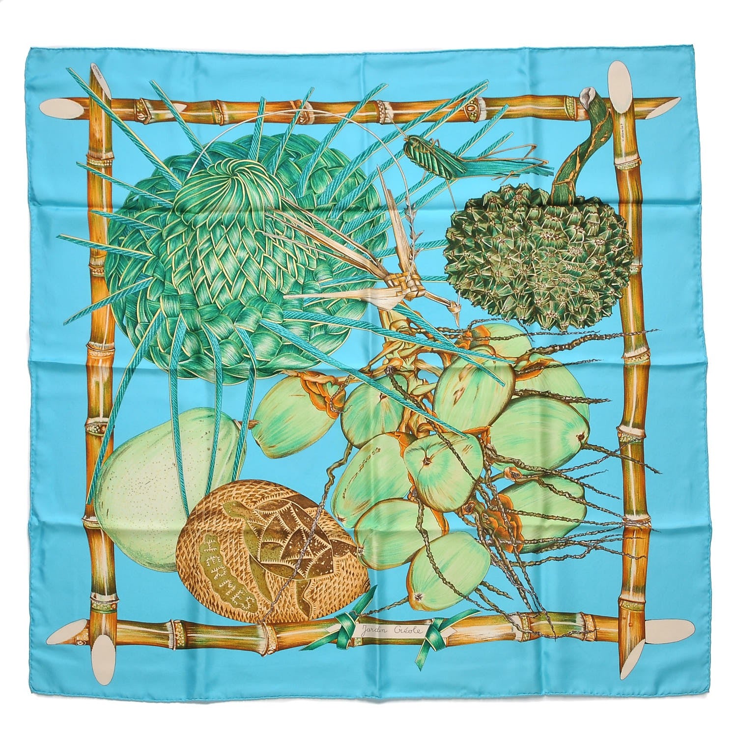 Hermes Silk Jardin Creole Scarf 90 1 of 7