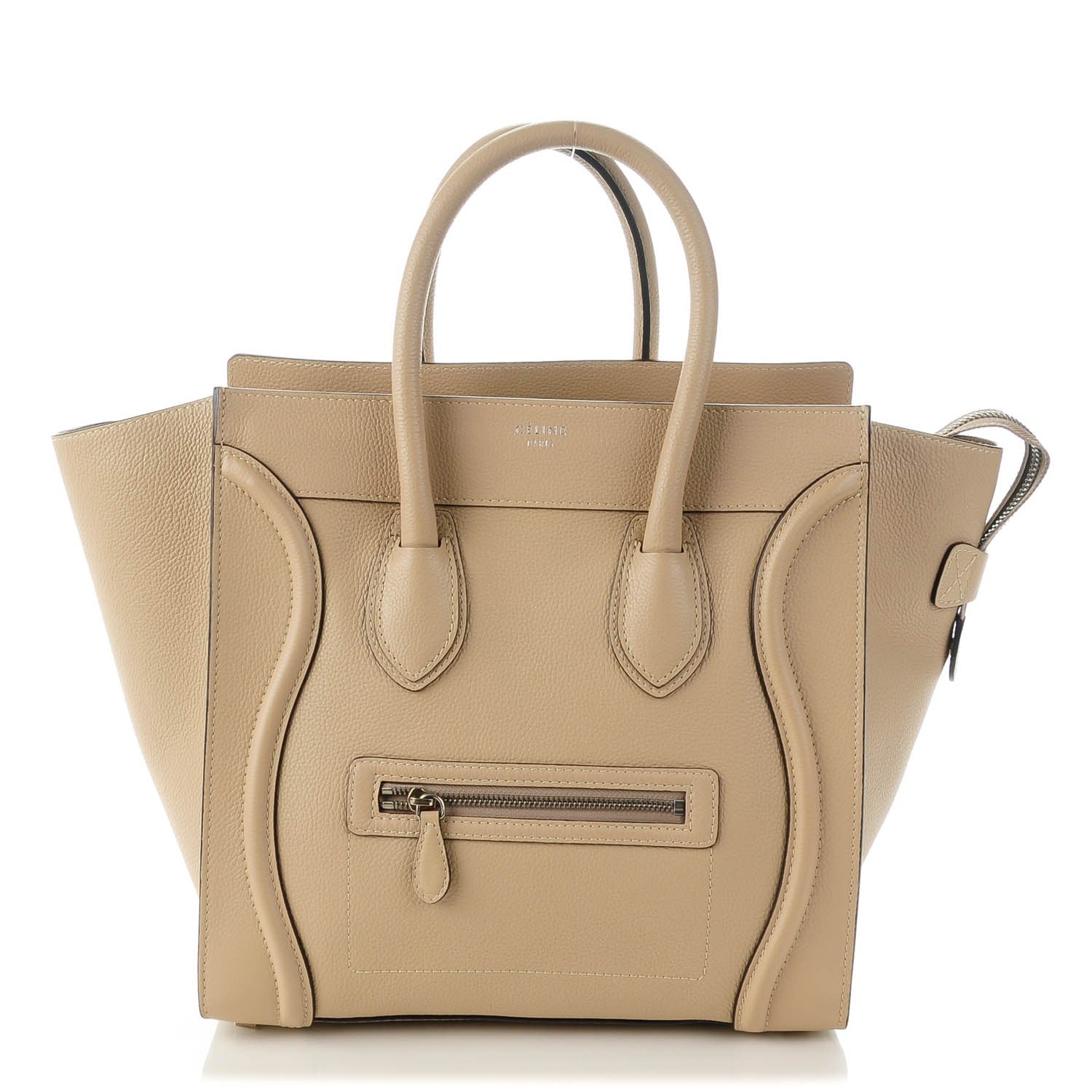 Celine Drummed Calfskin Mini Luggage Dune 1 of 7