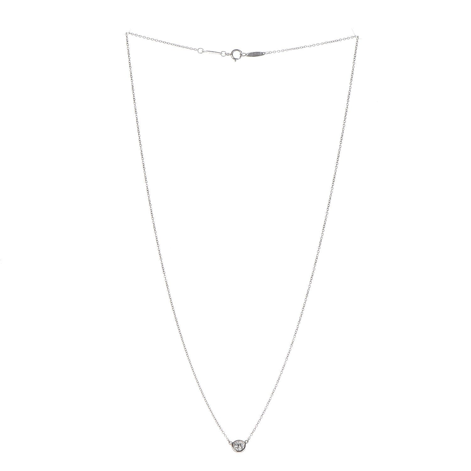 Tiffany Platinum Diamond .33ct Elsa Peretti Diamonds by the Yard Pendant Necklace 3 of 8