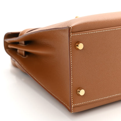 Hermes Courchevel Kelly Sellier 32 Gold 10 of 10