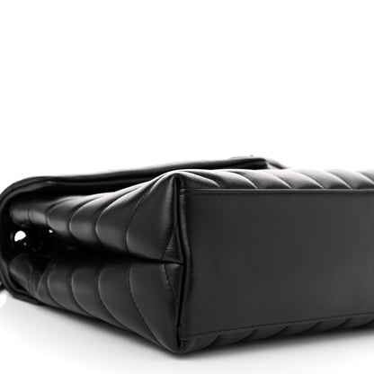 Saint Laurent Calfskin Y Quilted Monogram Monochrome Small Loulou Chain Satchel Black 9 of 10