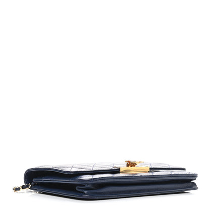 Chanel Caviar Quilted Golden Class Wallet On Chain WOC Navy 4 of 10