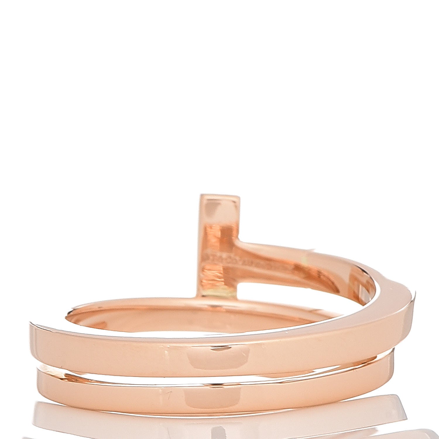 Tiffany 18K Rose Gold Diamond T Square Wrap Ring 54 7 4 of 6