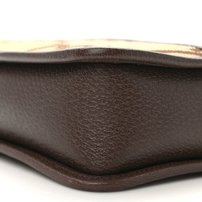 Gucci Monogram Jumbo GG Textured Dollar Calfskin Web Mini Crossbody Bag Camel Ebony New Acero 9 of 16