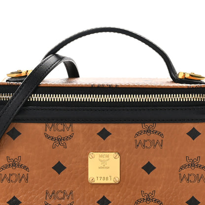 MCM Visetos Vanity Case Cognac Black 7 of 11
