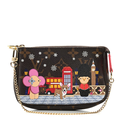 Louis Vuitton Monogram 2021 Christmas Animation London Mini Pochette Accessories Red 1 of 6