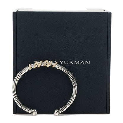David Yurman Sterling Silver 18K Yellow Gold Diamond 4mm Helena Station Bracelet 4 of 4