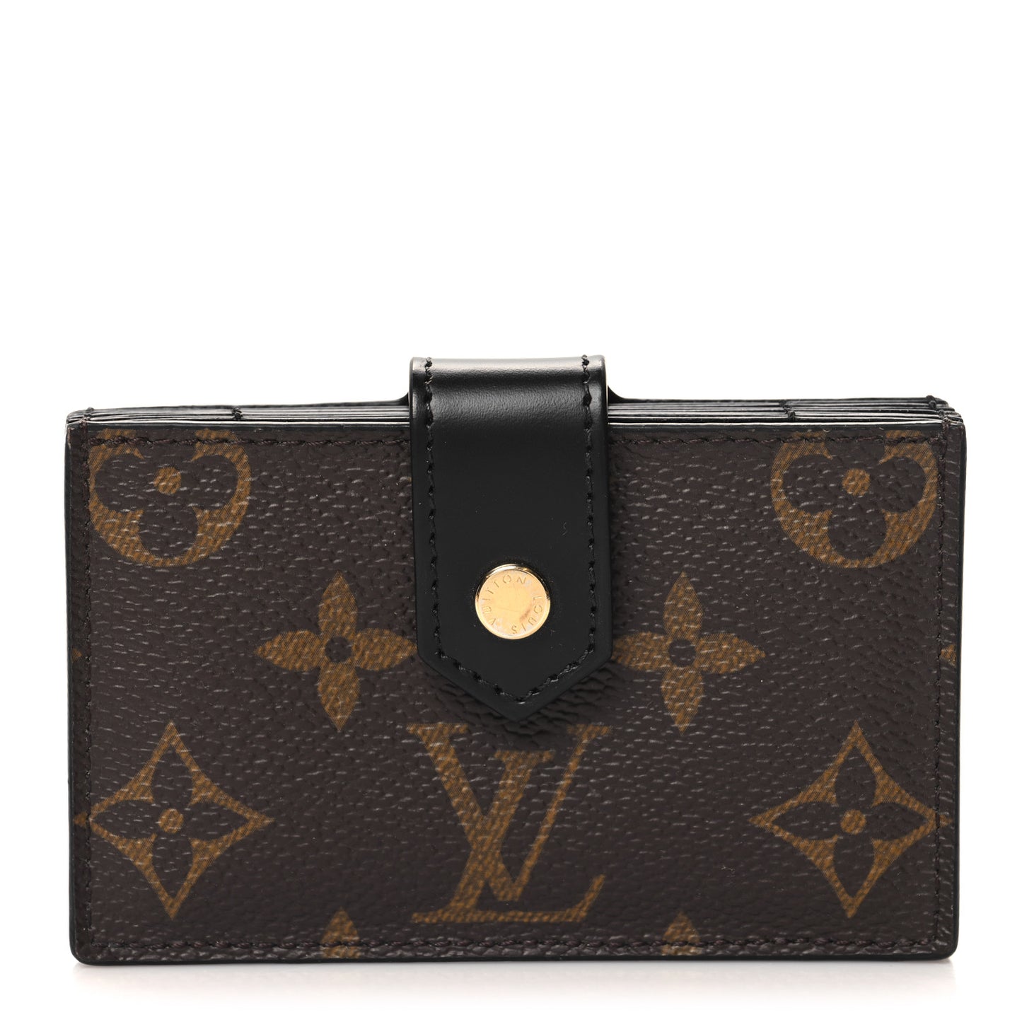 Monogram Gusset Card Holder Black