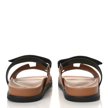 Hermes Suede Goatskin Womens Chypre Sandals 41 Rose Perle Black 5 of 10