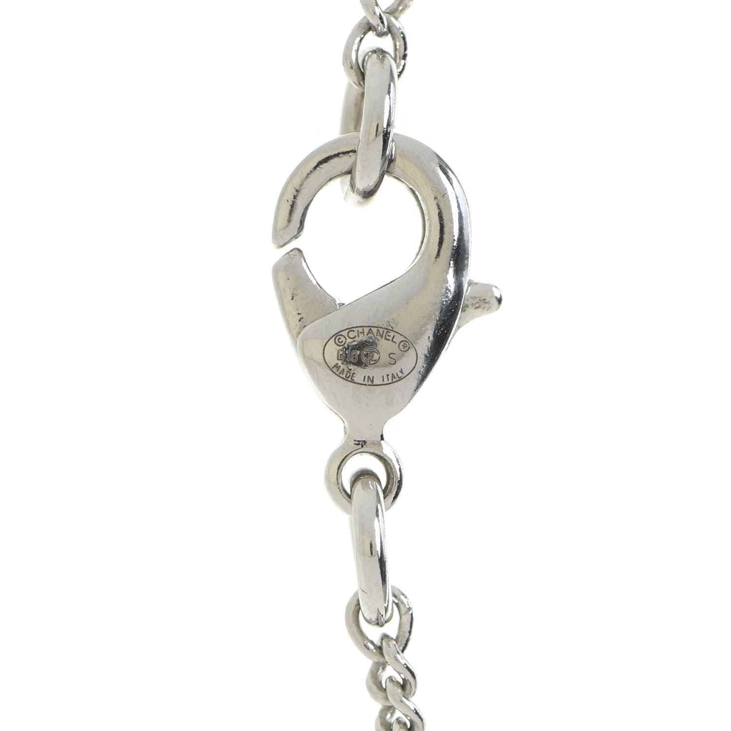 Chanel Crystal CC Drop Necklace Silver 5 of 6