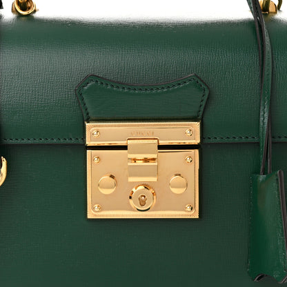 Gucci Azalea Calfskin Small Padlock Bamboo Shoulder Bag Vintage Green 8 of 14