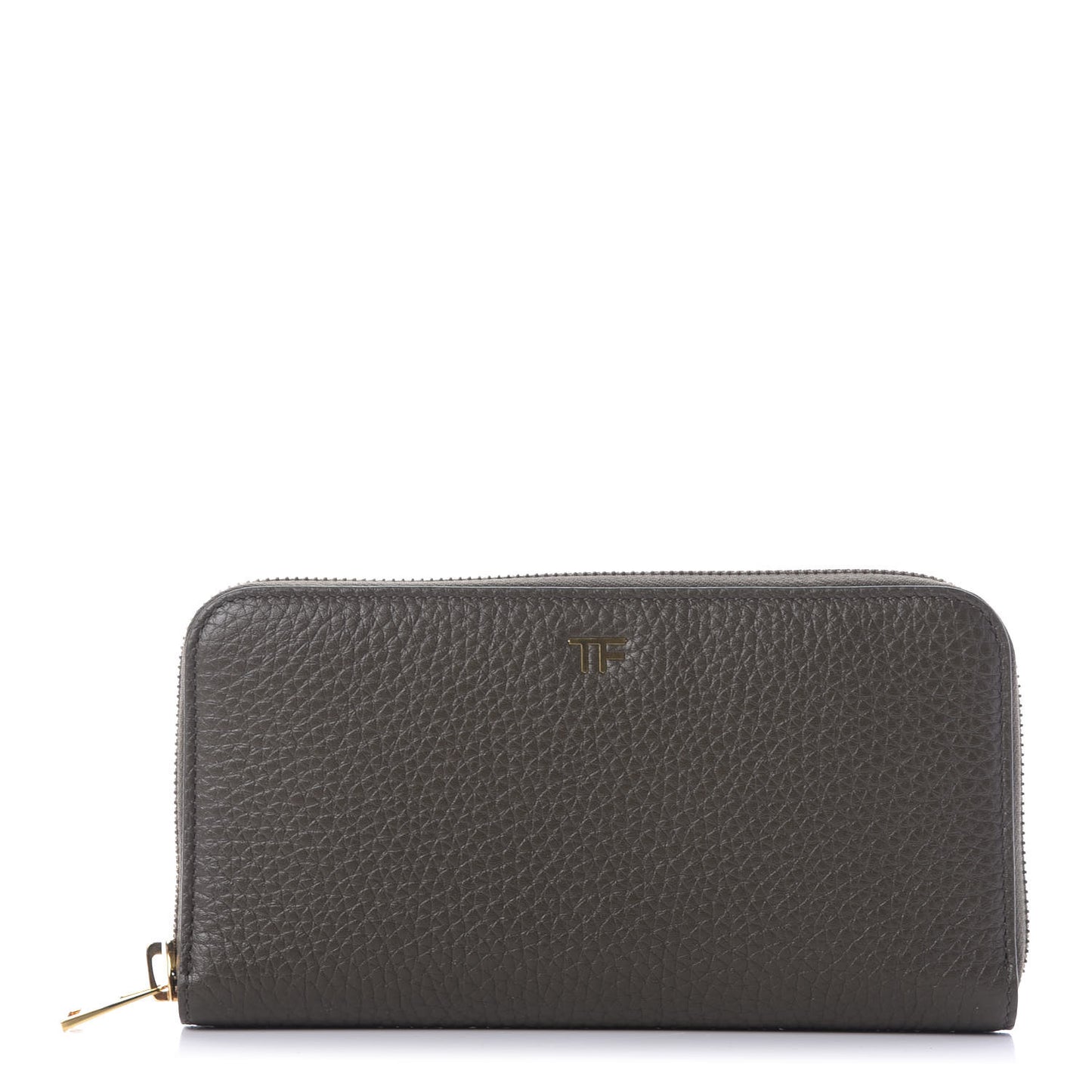 Grained Calfskin TF Zip Around Wallet Graphite