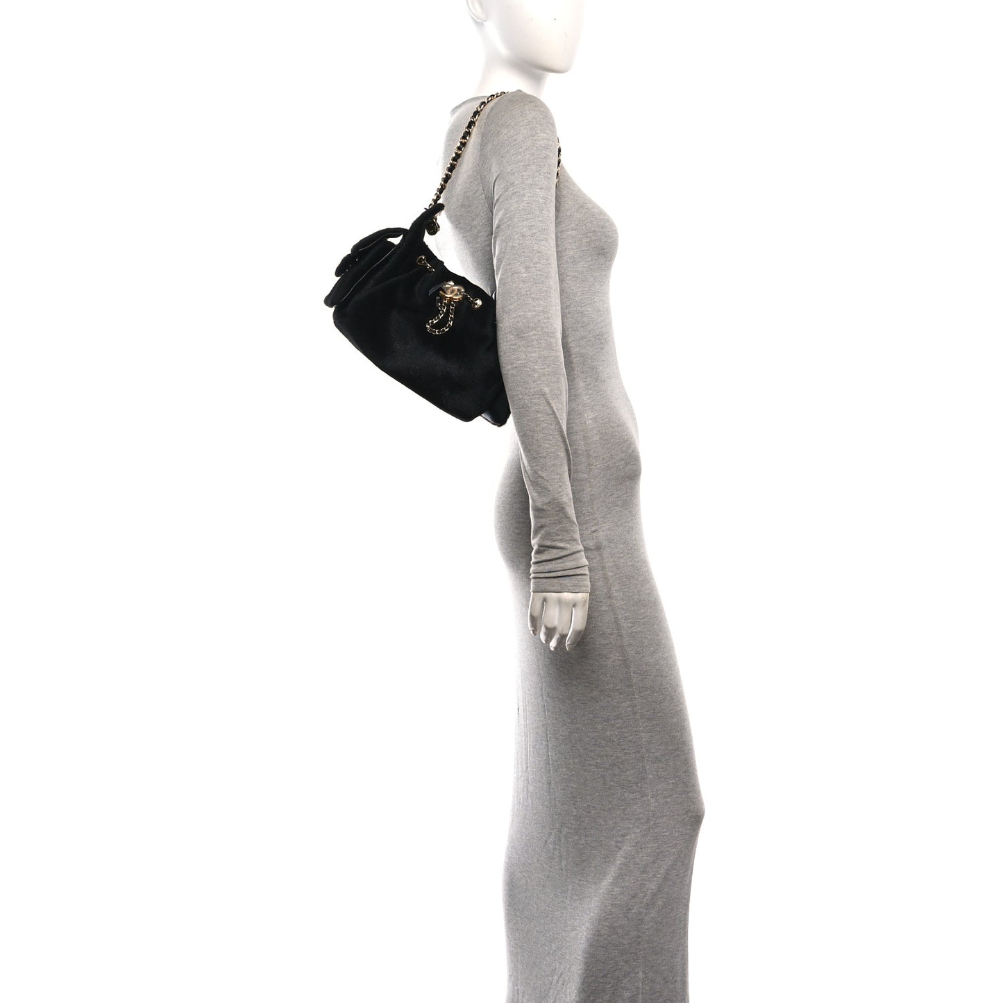 Pony Hair Mini Chanel 25 Handbag Black