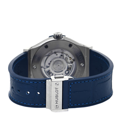 Hublot Titanium Alligator 42mm Classic Fusion Automatic Watch Blue 542.NX.7170.LR 3 of 4
