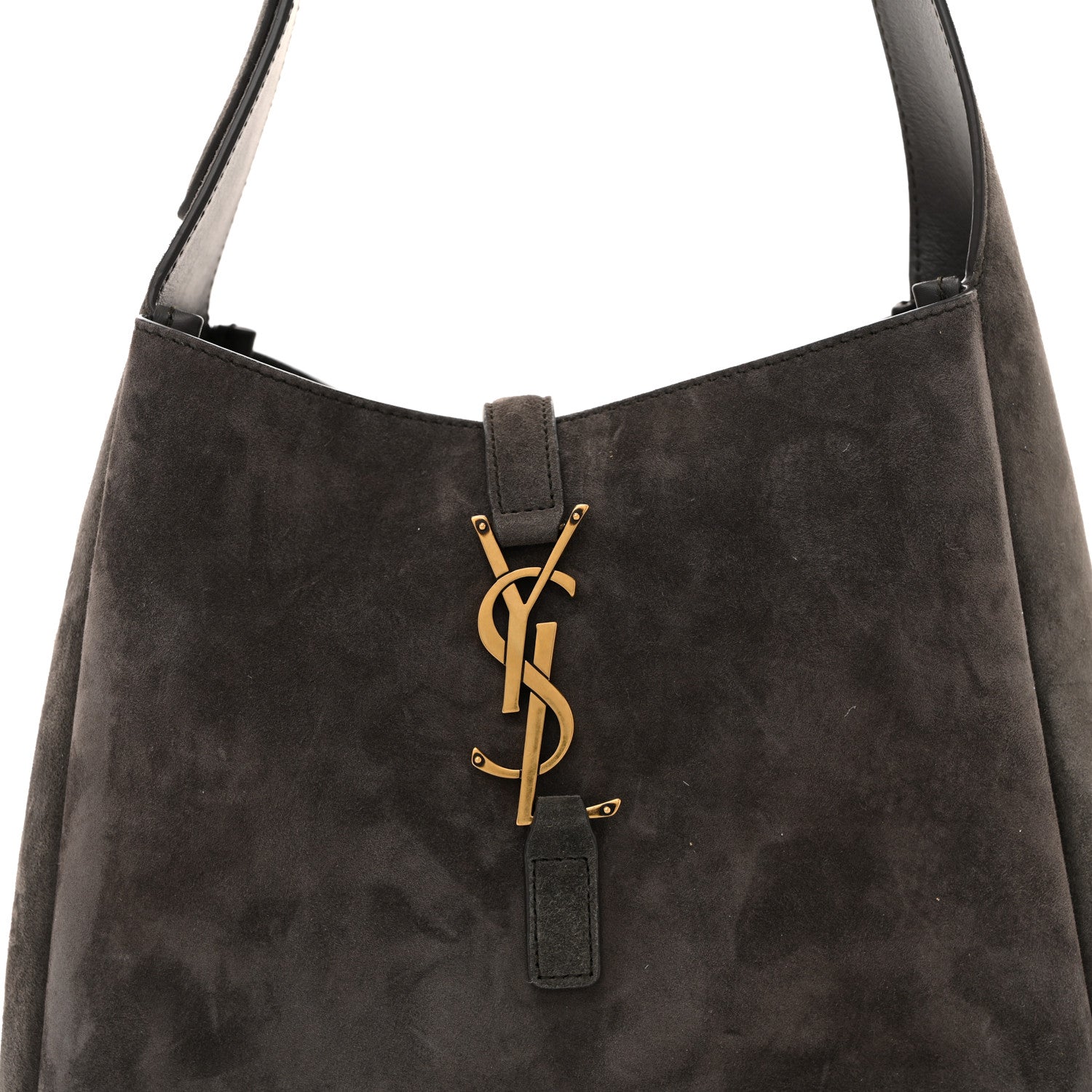 Saint Laurent Suede Small Le 5 A 7 Soft Hobo Urban Grey 9 of 13
