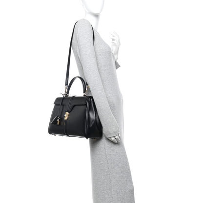 Celine Satinated Calfskin Medium 16 Top Handle Bag Black 2 of 11