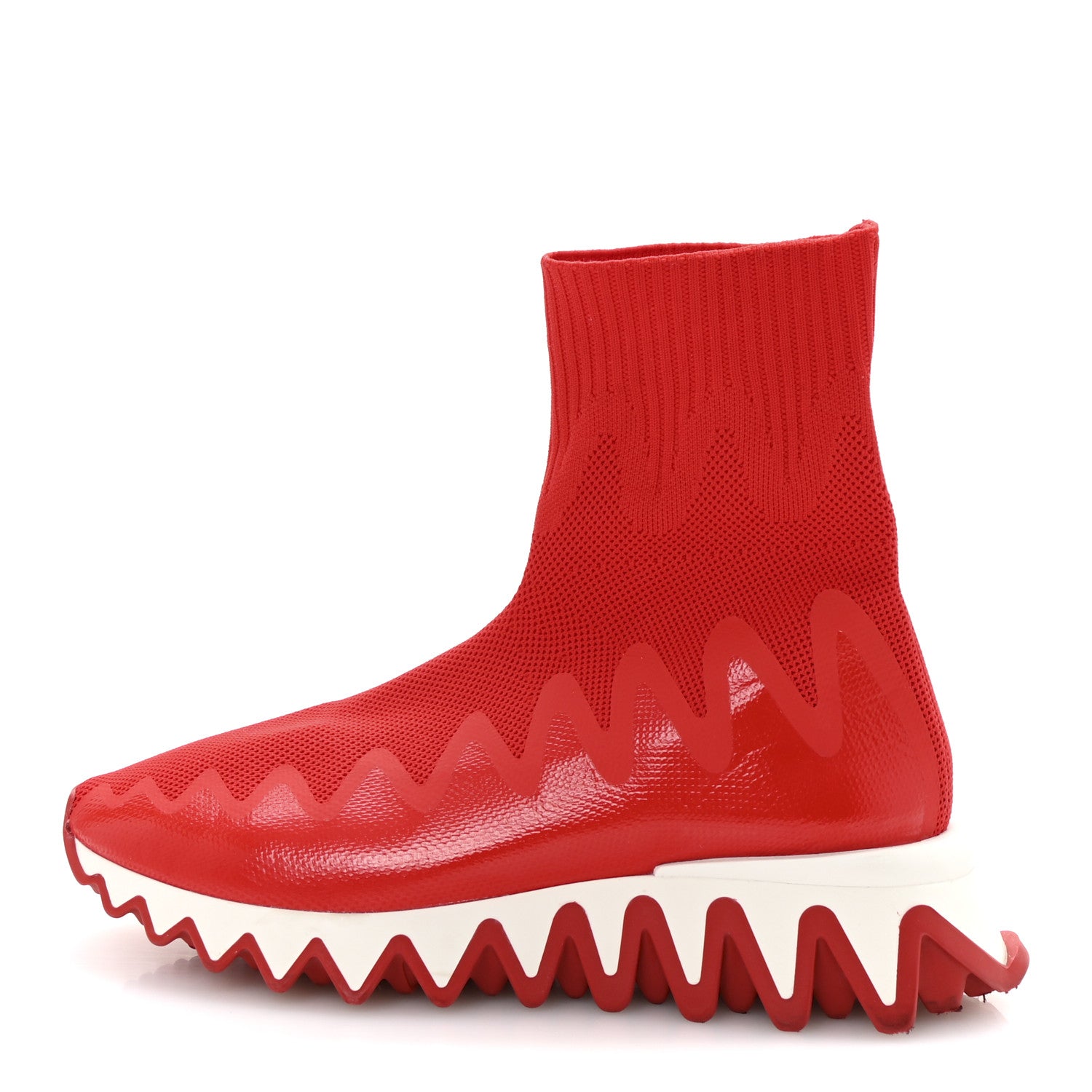 Christian Louboutin Knit Mesh Sharky Sock Sneakers 36 Red 1 of 20
