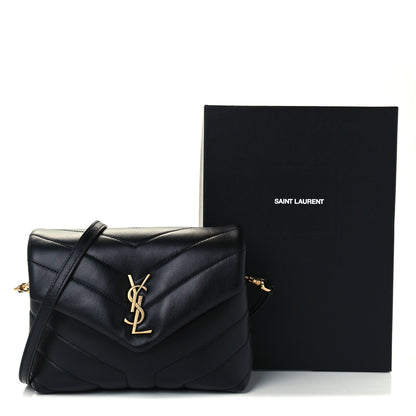 Saint Laurent Calfskin Y Quilted Monogram Toy Loulou Crossbody Bag Black 12 of 12