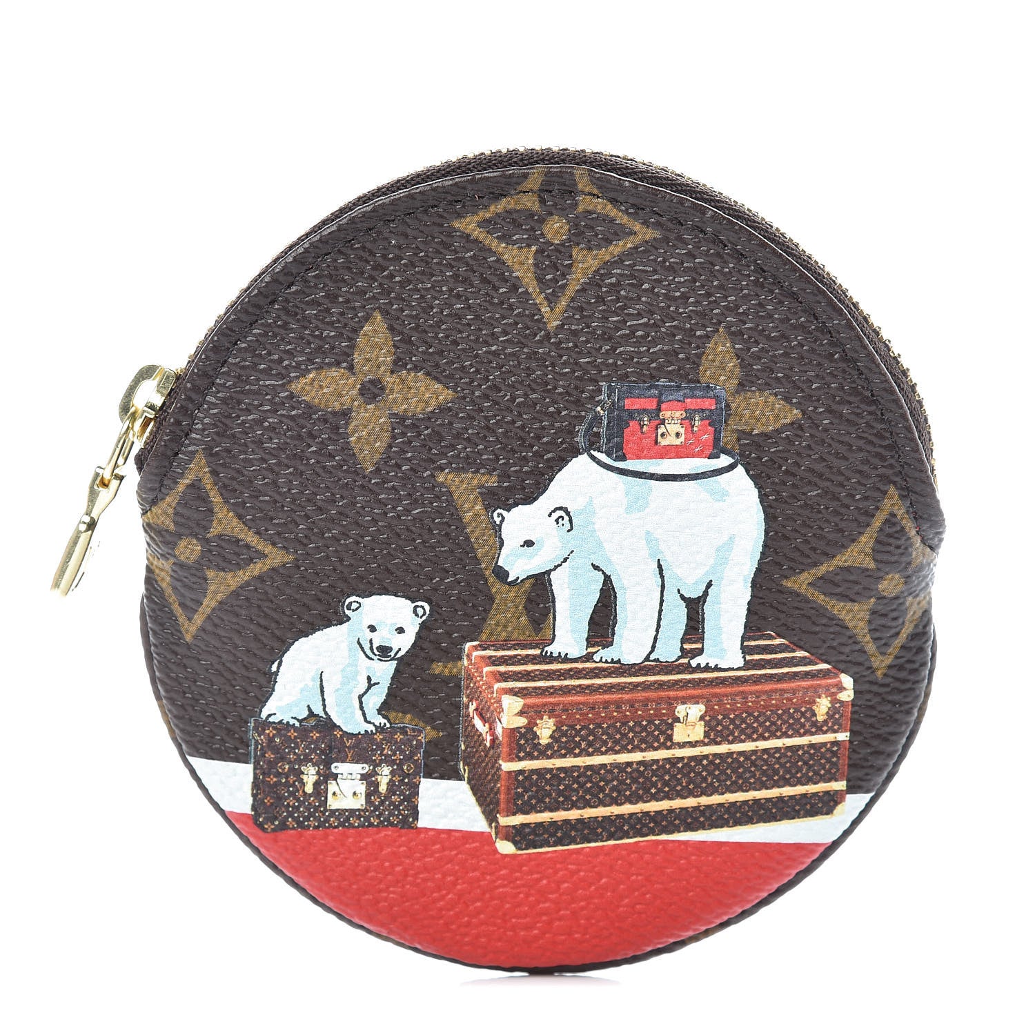 Louis Vuitton Monogram 2017 Christmas Animation Round Coin Purse 1 of 7