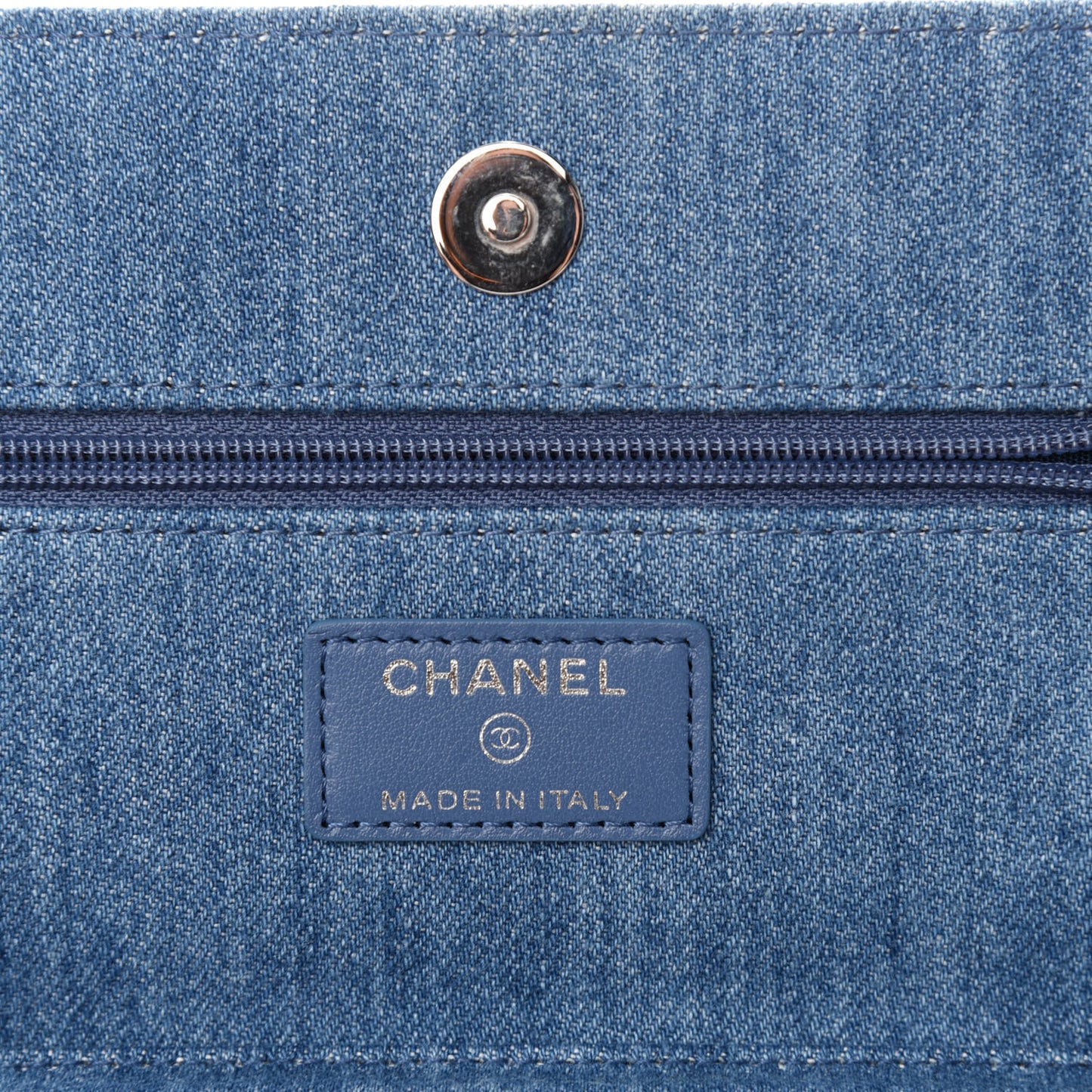 Denim Quilted Chain Around Wallet on Chain WOC Blue
