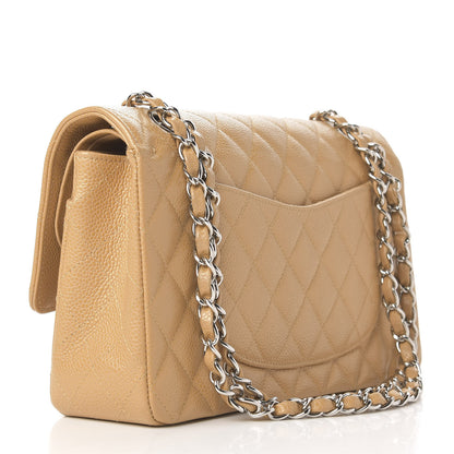 Chanel Caviar Quilted Medium Double Flap Beige 3 of 9