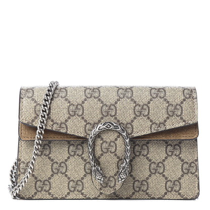 Gucci GG Supreme Monogram Super Mini Dionysus Shoulder Bag Taupe 1 of 10
