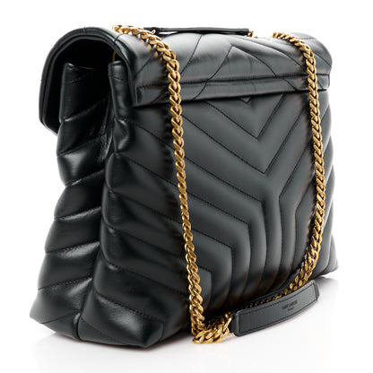 Saint Laurent Calfskin Y Quilted Monogram Medium Loulou Chain Satchel Black 3 of 11