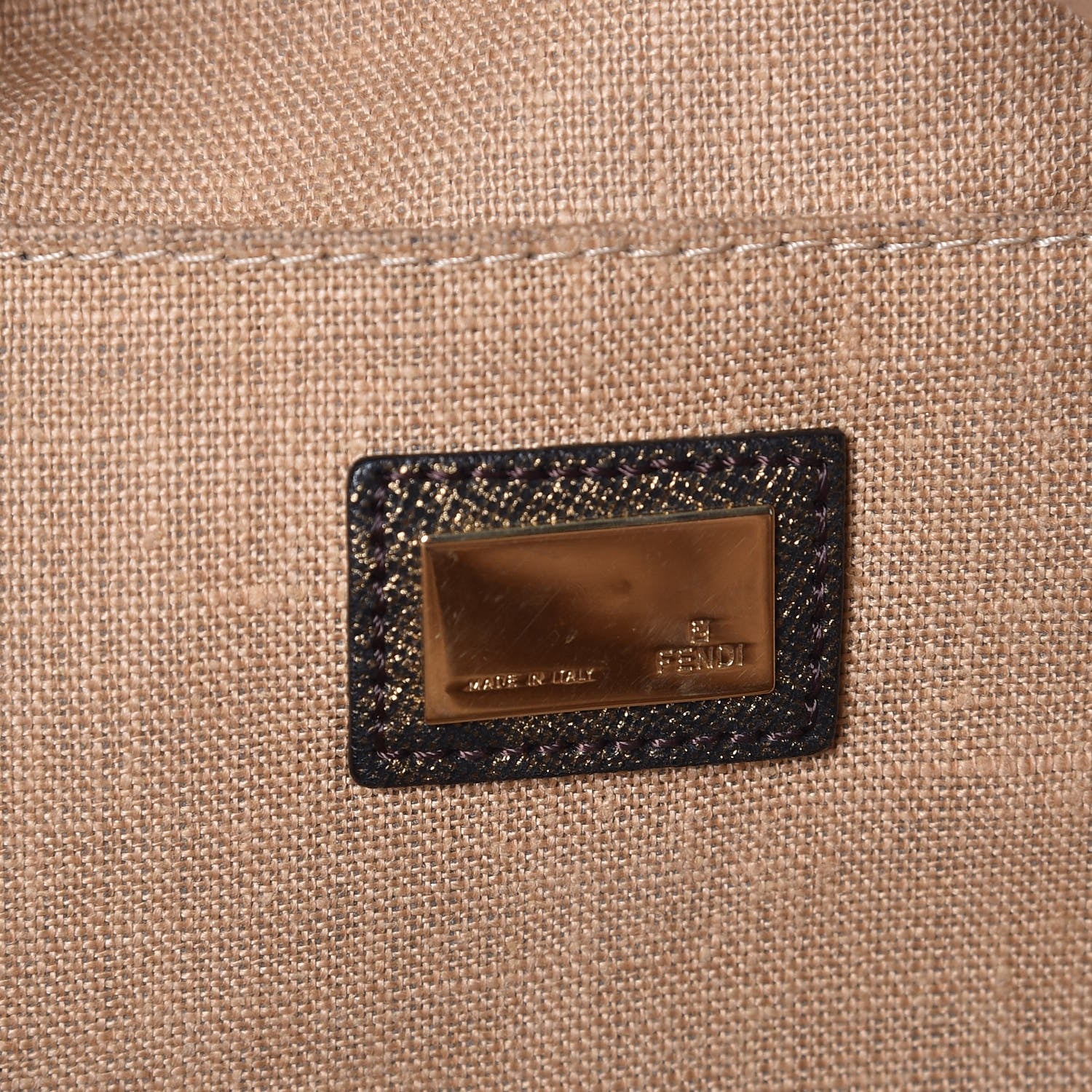 Fendi Zucca Goatskin Spy Bowler Tobacco Bronzo 7 of 7