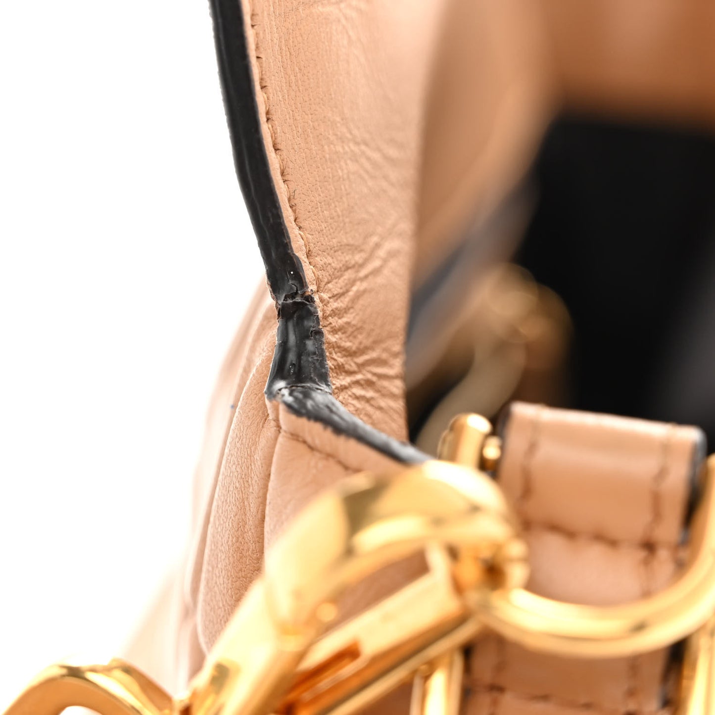 Nappa FF 1974 Embossed Baguette Miele Scuro