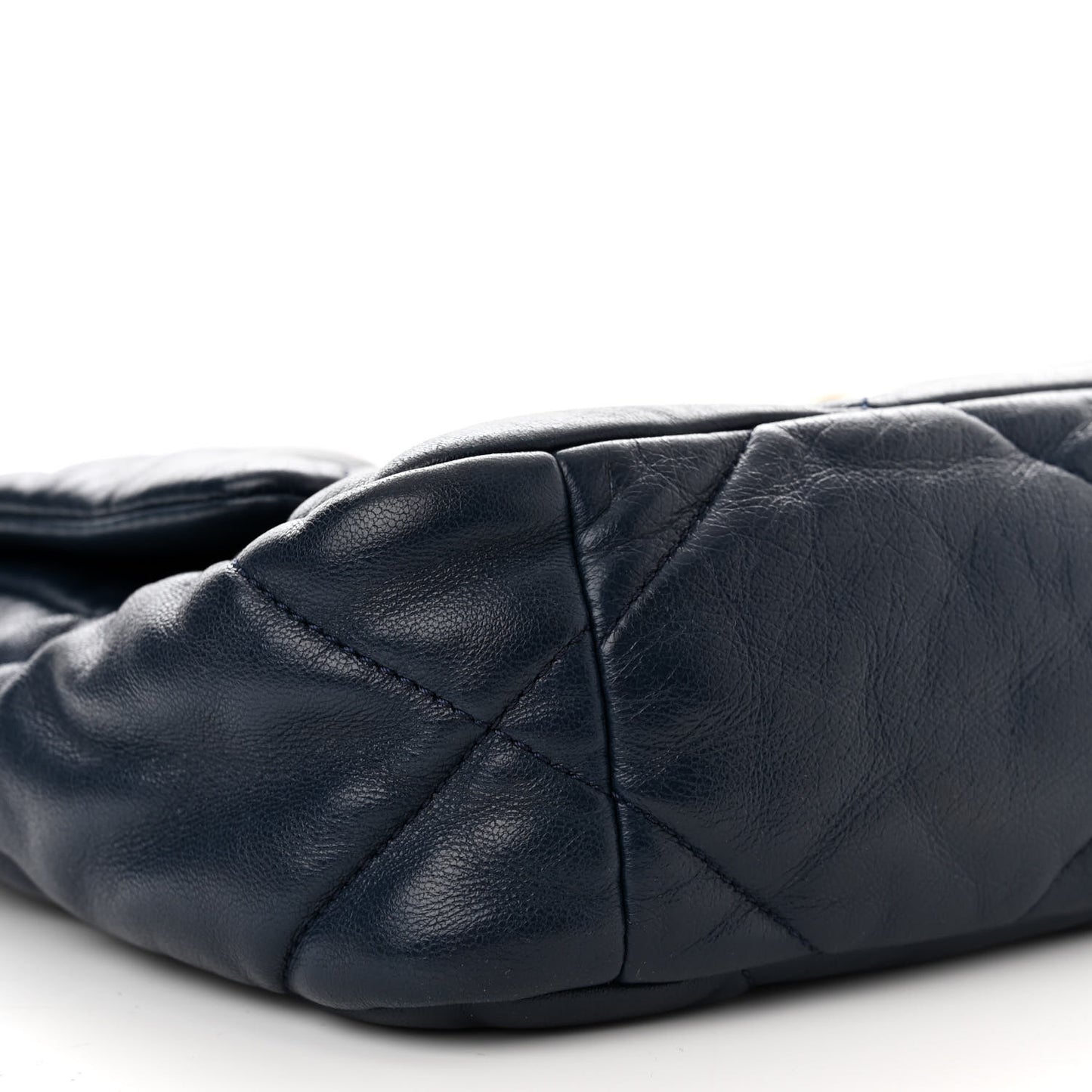 Goatskin Quilted Medium Chanel 19 Flap Navy Blue