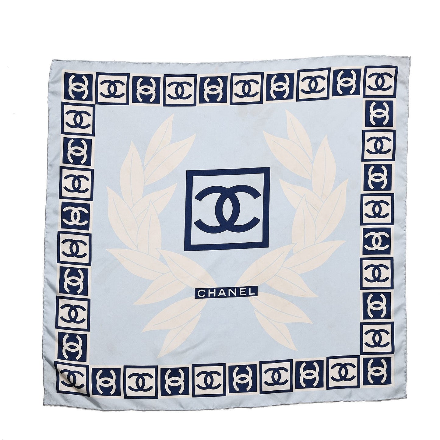 Silk CC Square Scarf Blue