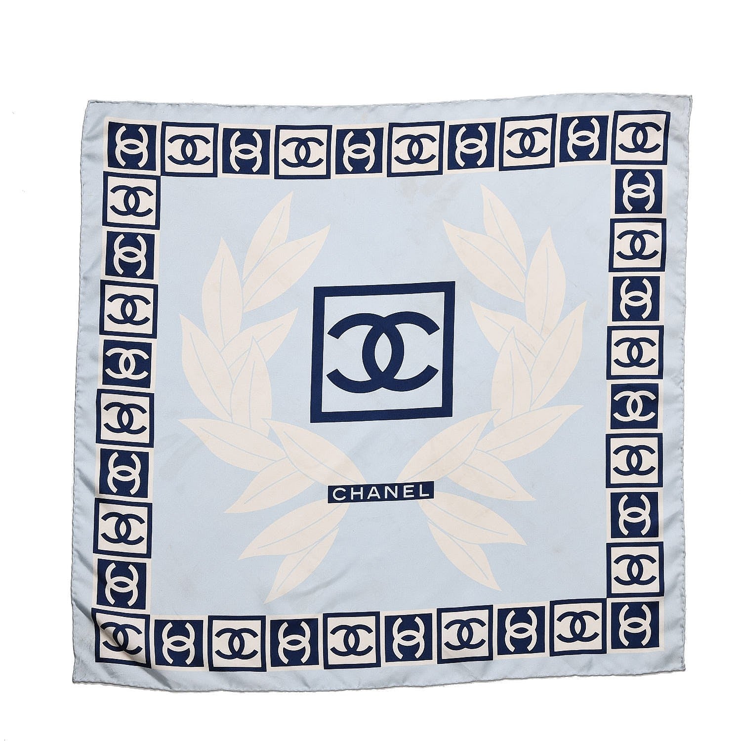 Chanel Silk CC Square Scarf Blue 1 of 7