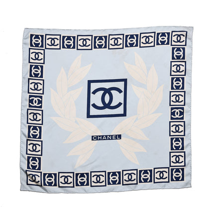 Chanel Silk CC Square Scarf Blue 1 of 7